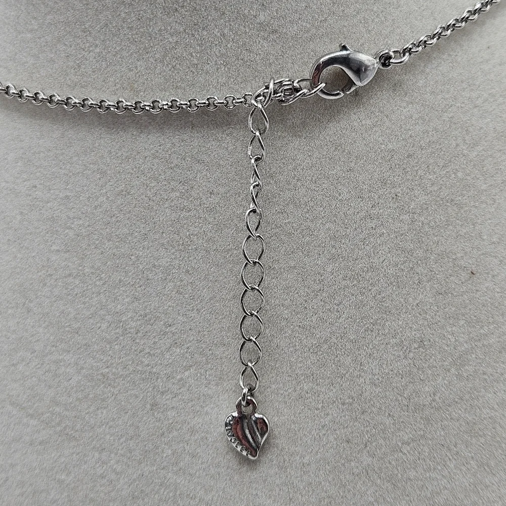VINTAGE Carolee Silver Tone Glass Rhinestone 3D Sphere Ball Necklace Signed - Picture 6 of 6
